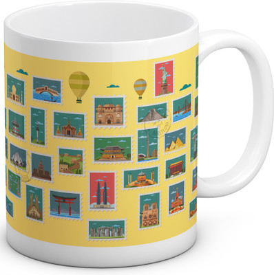 

OyeHoe The Wanderlust Coffee Ceramic Mug(300 ml), White