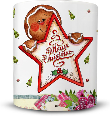

Ackme Design Christmas mug Star Ceramic Mug(325 ml), Multicolor