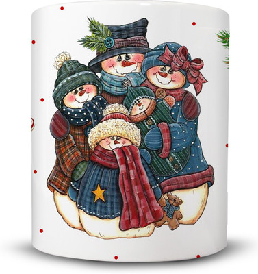 

Ackme Design Christmas mug Snowman winter Ceramic Mug(325 ml), Multicolor