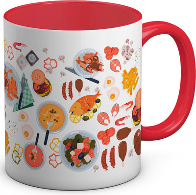 

OyeHoe Non-veg Lovers Loving Coffee Ceramic Mug(300 ml), Multicolor