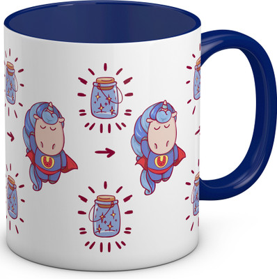 

OyeHoe Main Tera Super Hero Coffee Ceramic Mug(300 ml), Blue