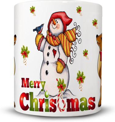

Ackme Design Christmas mug snowman Ceramic Mug(325 ml), Multicolor