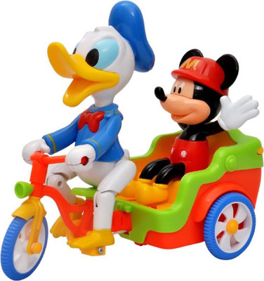 

Variety Gift Centre Micky And Donald Fun ride Musical Rikshaw(Multicolor)