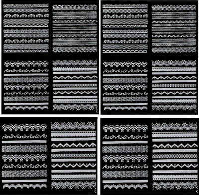 

STZ 12 Sheets Of White 3D Lace Nail Art Sticker DIY Nail Decoration Decals(white)