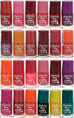 

Fashion Bar Gel Style Nail polish Jumbo Combo Pack 1043 Multicolor(Pack of 24)