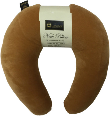 

Lushomes Plain U-shaped Grey Neck pillow Neck Pillow(Camel), Beige