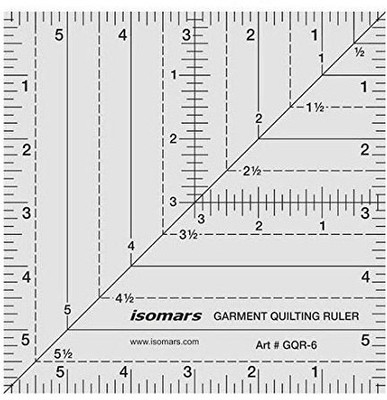 

Isomars Garment Quilting Ruler 6" Quilting Stencil(Pack of 1)