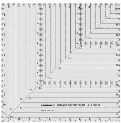 

Isomars Garment Quilting Ruler 12" Quilting Stencil(Pack of 1)