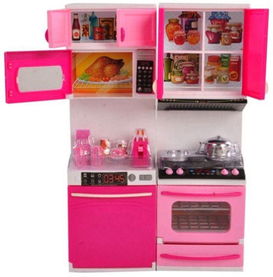 Kashti Toy Pink Plastic Modern Kitchen Play Set