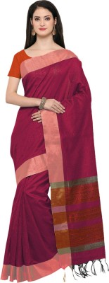 Ratnavati Striped, Solid/Plain Bollywood Art Silk Saree(Magenta)