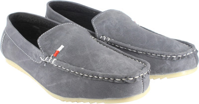 LeatherKraft Loafers For Men(Grey