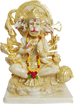 

FABZONE Antique Finish Lord Panchmukhi Hanuman Hindu God Bajrangbali Sculputer Handicraft Idol Diwali Decorative Spiritual Puja Vastu Showpiece Figurine - Religious Pooja Gift Item & Murti for Mandir / Temple / Home / Office Decorative Showpiece - 20 cm(P