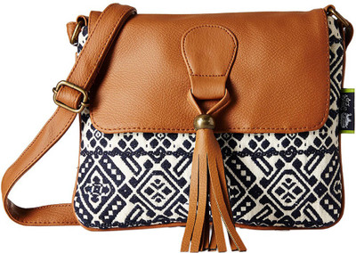 

Kanvas Katha Women Casual Tan, Black, White Satin Sling Bag, Black;tan;white