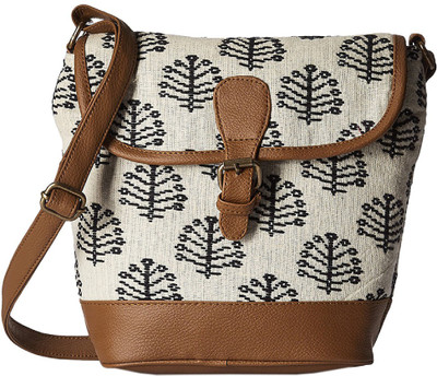 

Kanvas Katha Women Casual Black, White Satin Sling Bag