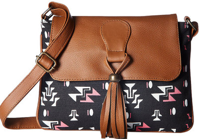 

Kanvas Katha Women Casual Brown, Blue Canvas Sling Bag, Blue;brown