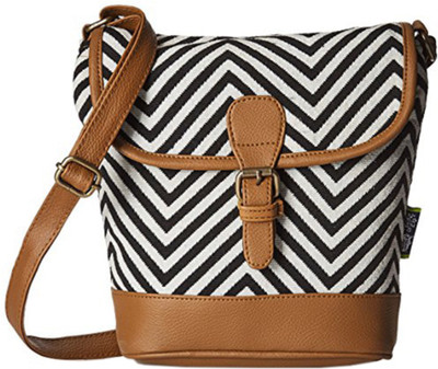 

Kanvas Katha Women Casual Black, White Satin Sling Bag