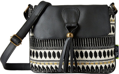 

Kanvas Katha Women Casual Black, White Satin Sling Bag
