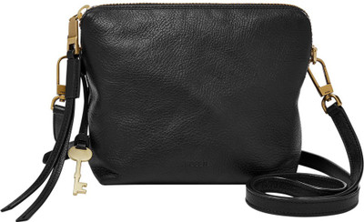 

Fossil Women Casual Black Genuine Leather Sling Bag