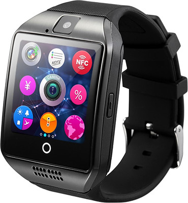 

IBS Bluetooth with Built-in Sim card and memory card slot Compatible with Android IOS Mobiles Wrist Black Smartwatch(Black Strap Free Size)
