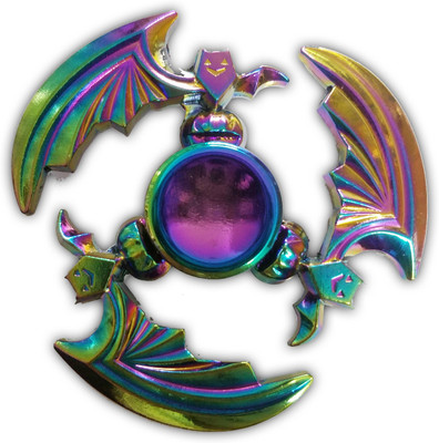 

Smart Fidget Multi Colour New Unique Tri Bat Rainbow Style Full Metal Hand Wind Fidget Spinner(Multicolor)
