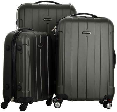 

Electron Abs Grey Hardsided Travel 3 Piece Luggage Set of (19", 23", ") Trolley, Suitcase, Check-in Luggage -  inch(Grey
