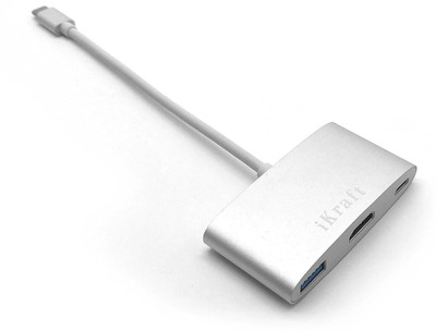 

iKraft USB-C Digital AV Multiport Adapter 3.1 USB C USB Adapter(Silver)