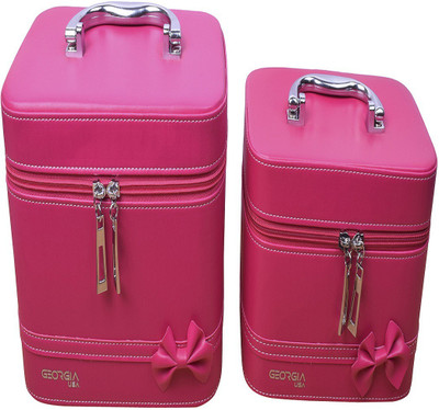 GeorgiaUsa GeogiaUSA StylishCollection of Cosmetic Bags MAKEUP AND JEWELLERY Vanity Box(MAJANTA)