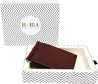 

Horra Men Brown Artificial Leather Money Clip(8 Card Slots)