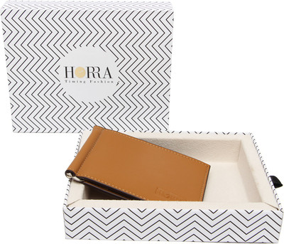 

Horra Men Tan Artificial Leather Money Clip(8 Card Slots)