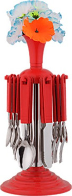 

Jamboree Cutlery Set With Stand Made From Stainless Steel & Virgin Plastic, Pack Of 24 Pieces Stainless Steel Cutlery Set(Pack of 24)