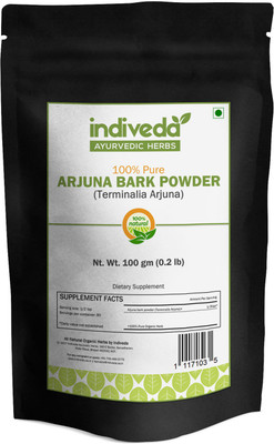 

indiveda Premium Quality 100% Organic Arjun (Premium Quality Arjun Bark (Terminalia Arjuna Extract) Powder(100 g)