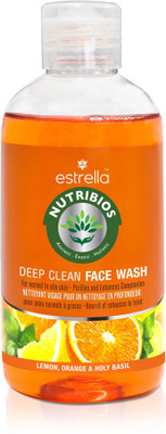 

Estrella Nutribios Natural Deep Clean Face wash for Clean, Clear, Glowing skin with Lemon, Satsuma & Holy Basil for Normal to Oily skin Face Wash(200 g)