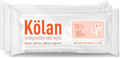 

Kolan Biodegradable and Antibacterial Bed Bath Wipes Enriched with Aloe Vera,Olive Oil & Vitamin E 10pcs each x (Pack of 3)(3 Pieces)