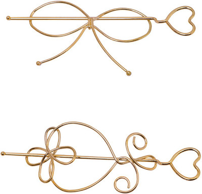 

Bijou Vertex Gold Wire Pack of 2 Hair Clip(Gold)