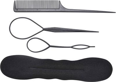 

BELLA HARARO hair bun maker 4 pcs set Hair Accessory Set(Black)