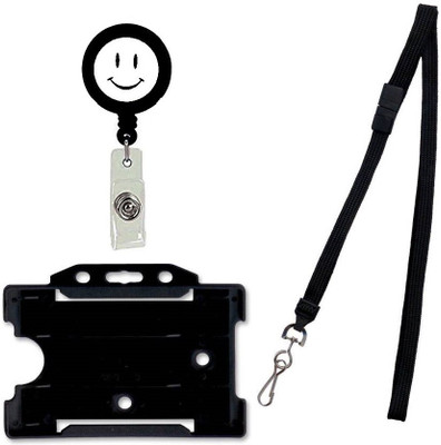 FINDSTUFF Plastic ID Badge Reel, ID Badge Holder, Lanyard(Pack of 1)