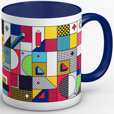 Oyehoe I am Scientist Geometric Coffee Ceramic Mug(300 ml), Multicolor