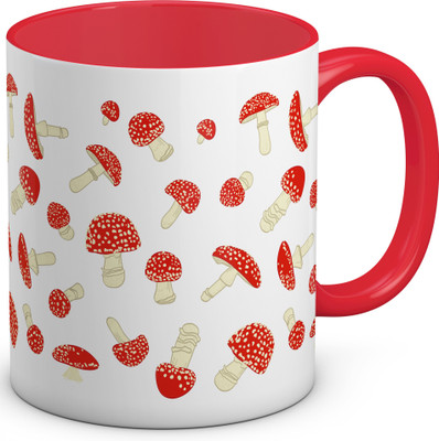 

OyeHoe Red Mushroom Coffee Ceramic Mug(300 ml)