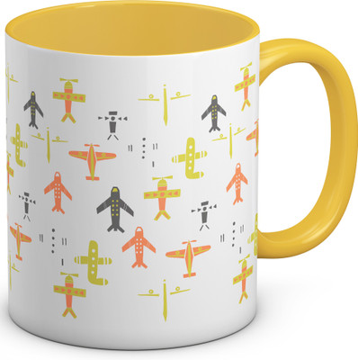 

OyeHoe Rise High Coffee Ceramic Mug(300 ml), Yellow