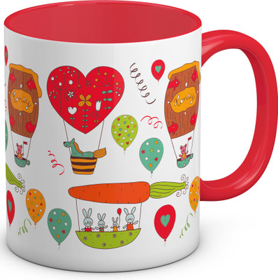 

OyeHoe Carrot Fly with me Coffee Ceramic Mug(300 ml), Red