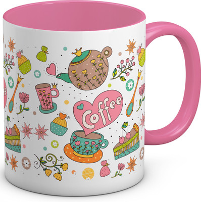 

OyeHoe Beau-T Coffee Ceramic Mug(300 ml), Pink
