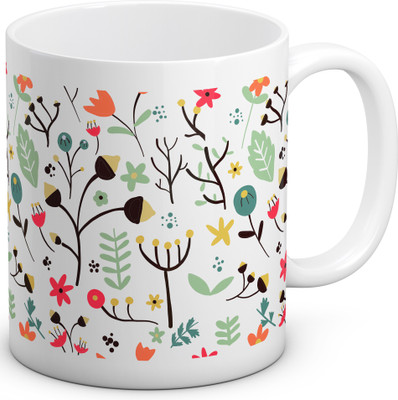 

OyeHoe Wild Species Root Coffee Ceramic Mug(300 ml), White