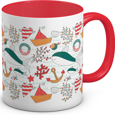 

OyeHoe Above and Below the Sea Coffee Ceramic Mug(300 ml), Multicolor