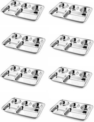 

VASIDUDA COMPARTMENT DINNER PLATE SET OF 8 PCS Dinner Plates(Pack of 8)