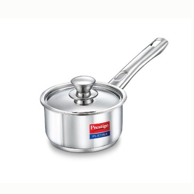 

Prestige Platina Stainless Steel Sauce Pan 14 cm diameter with Lid(Stainless Steel, Induction Bottom)