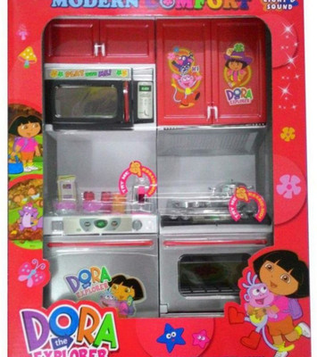 pink plastic kitchen set