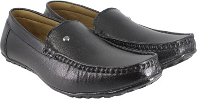 

LeatherKraft Men's Black Synthetic Mocassins Corporate Casuals For Men(Black