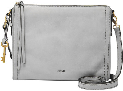 Fossil Women Casual Grey Genuine Leather Sling Bag