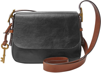 

Fossil Women Casual Black Genuine Leather Sling Bag