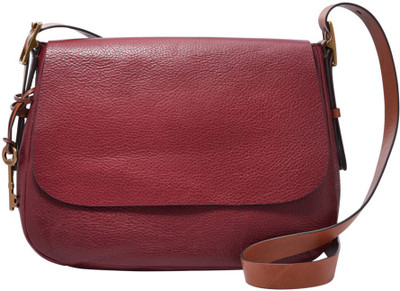 

Fossil Women Casual Maroon Genuine Leather Sling Bag